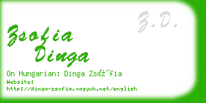 zsofia dinga business card